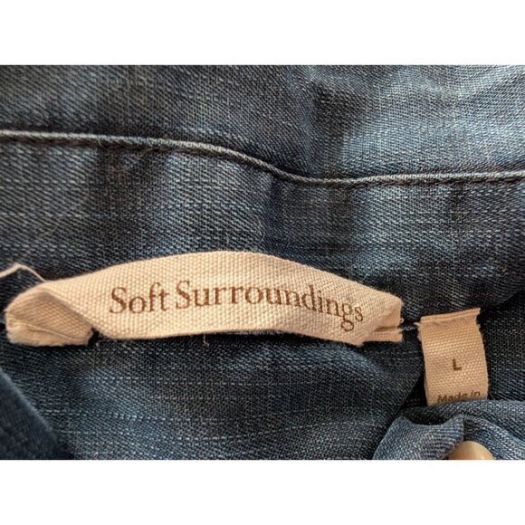 Soft Surroundings Womens Denim Button-Up Shirt L - Picture 5 of 7